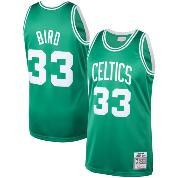 Larry Bird Boston Celtics Mitchell & Ness 1985/86 Hardwood Classics Authentic Jersey - Kelly Green - Image 2