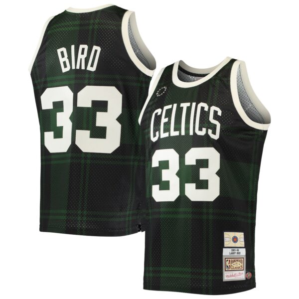 Larry Bird Boston Celtics Mitchell & Ness 1985/86 Hardwood Classics Uninterrupted Swingman Jersey - Black - Image 2