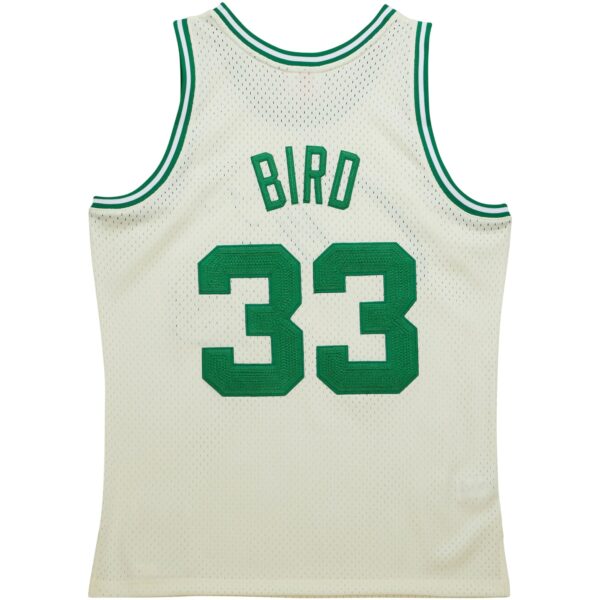 Larry Bird Boston Celtics Mitchell & Ness Chainstitch Swingman Jersey - Cream - Image 4