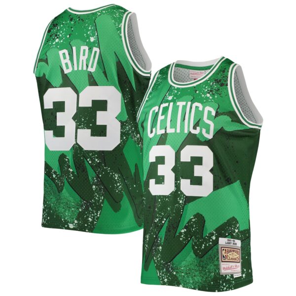 Larry Bird Boston Celtics Mitchell & Ness Hardwood Classics 1985/86 Hyper Hoops Swingman Jersey - Kelly Green - Image 2