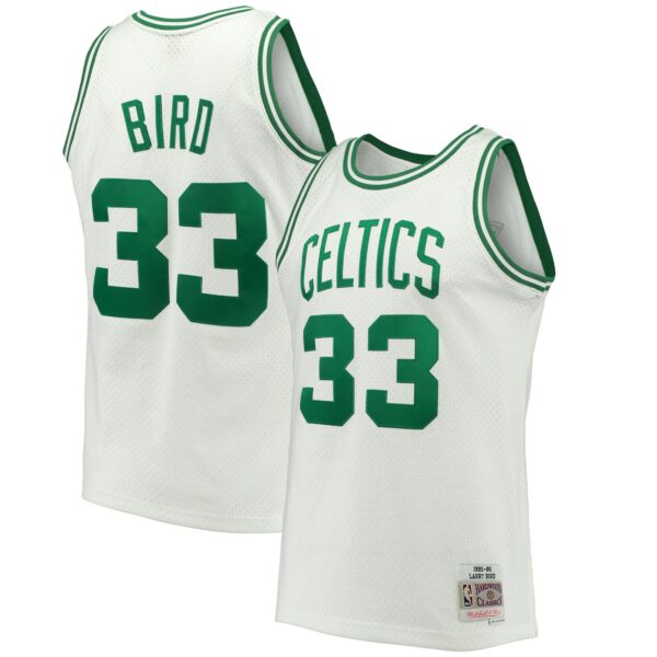 Larry Bird Boston Celtics Mitchell & Ness Hardwood Classics Swingman Jersey - White - Image 2