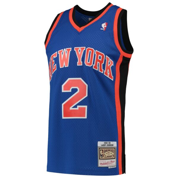 Larry Johnson New York Knicks Mitchell & Ness 1998/99 Hardwood Classics Swingman Jersey - Blue - Image 3