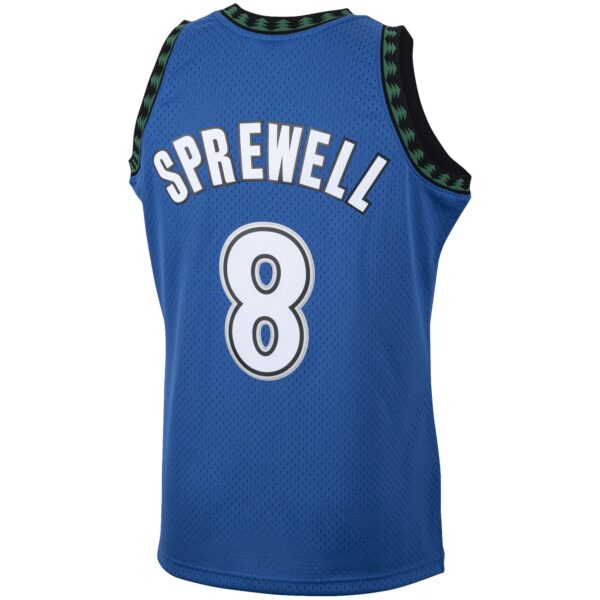Latrell Sprewell Minnesota Timberwolves Mitchell & Ness 2001/02 Hardwood Classics Swingman Jersey - Blue - Image 4