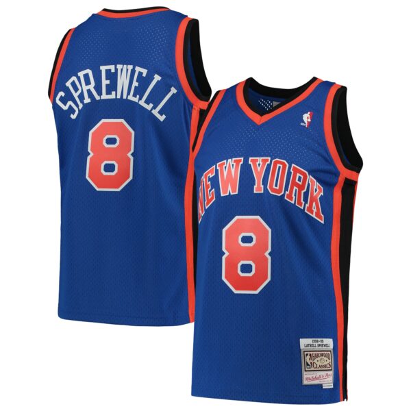 Latrell Sprewell New York Knicks Mitchell & Ness 1998/99 Hardwood Classics Swingman Jersey - Blue