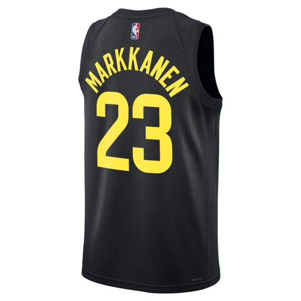 Lauri Markkanen Utah Jazz Jordan Brand Unisex Swingman Player Jersey - Statement Edition - Black - Image 4