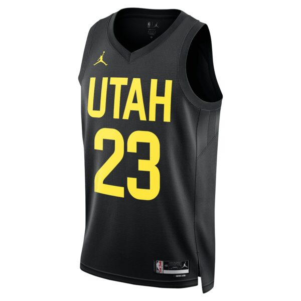 Lauri Markkanen Utah Jazz Jordan Brand Unisex Swingman Player Jersey - Statement Edition - Black - Image 3