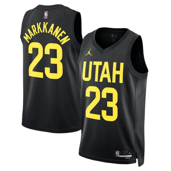 Lauri Markkanen Utah Jazz Jordan Brand Unisex Swingman Player Jersey - Statement Edition - Black - Image 2
