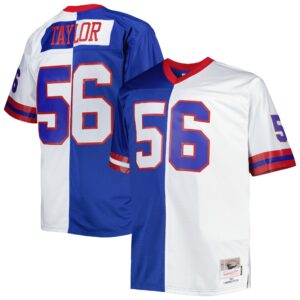 Lawrence Taylor New York Giants Mitchell & Ness Big & Tall Split Legacy Retired Player Replica Jersey - Royal-White