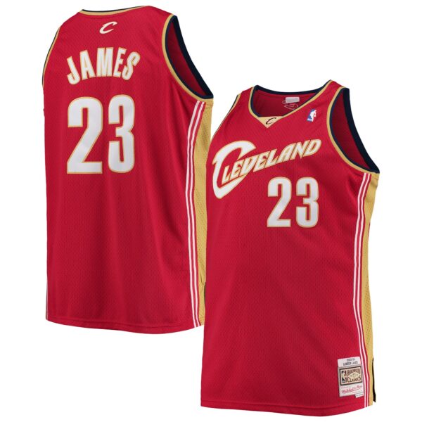 LeBron James Cleveland Cavaliers Mitchell & Ness 2003/04 Big & Tall Hardwood Classics Swingman Jersey - Red - Image 2