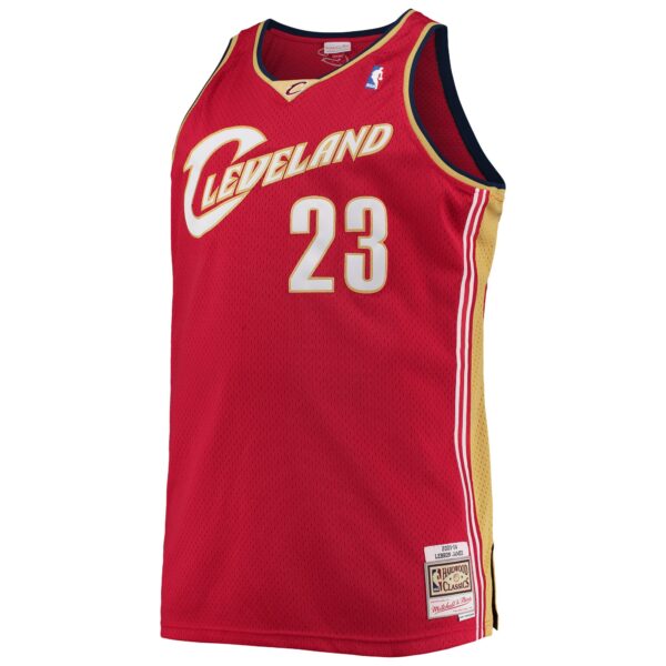 LeBron James Cleveland Cavaliers Mitchell & Ness 2003/04 Big & Tall Hardwood Classics Swingman Jersey - Red - Image 3