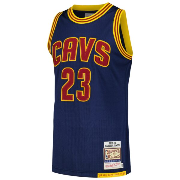 LeBron James Cleveland Cavaliers Mitchell & Ness 2015/16 Hardwood Classics Authentic Jersey - Navy - Image 3