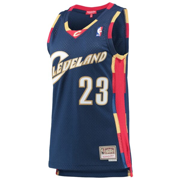 LeBron James Cleveland Cavaliers Mitchell & Ness Women's  Hardwood Classics Swingman Jersey - Navy - Image 3