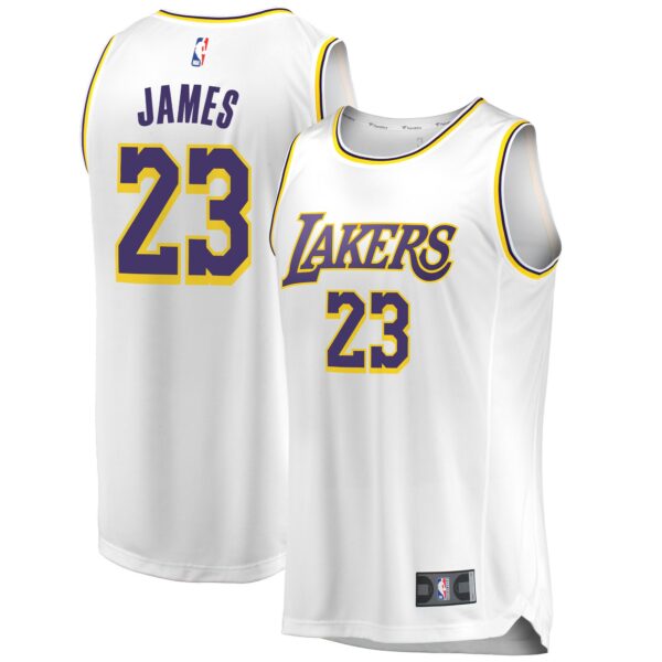 LeBron James Los Angeles Lakers Fanatics 2018/19 Fast Break Replica Jersey White - Association Edition - Image 2
