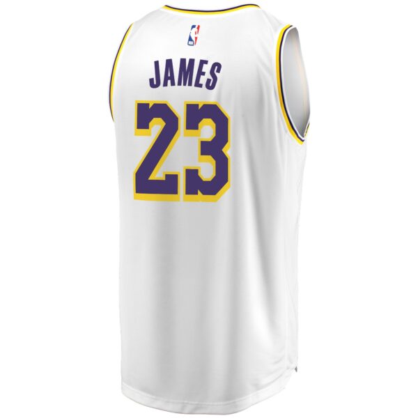 LeBron James Los Angeles Lakers Fanatics 2018/19 Fast Break Replica Jersey White - Association Edition - Image 4