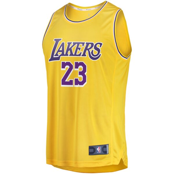 LeBron James Los Angeles Lakers Fanatics 2019/20 Fast Break Replica Jersey Gold - Icon Edition - Image 3