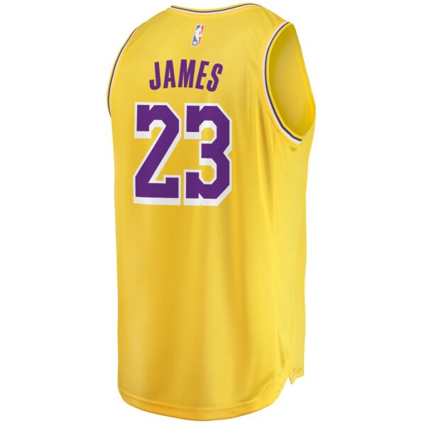 LeBron James Los Angeles Lakers Fanatics 2019/20 Fast Break Replica Jersey Gold - Icon Edition - Image 4