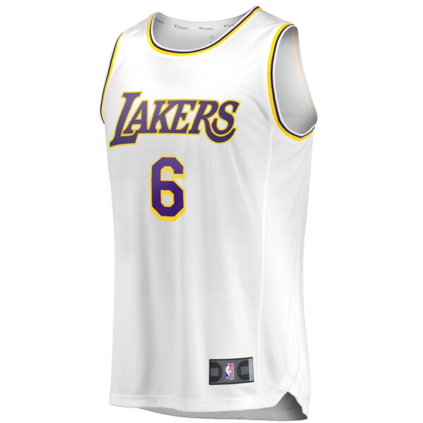 LeBron James Los Angeles Lakers Fanatics Fast Break Replica Player Jersey - Association Edition - White - Image 3