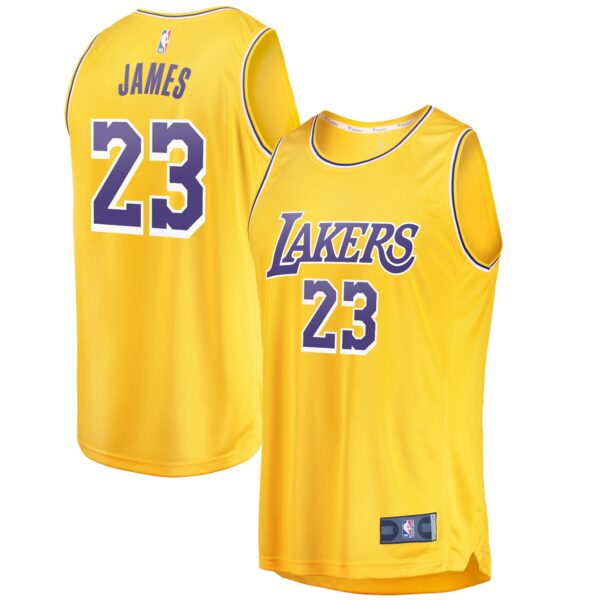 LeBron James Los Angeles Lakers Fanatics Fast Break Replica Player Jersey Gold - Icon Edition