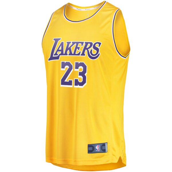 LeBron James Los Angeles Lakers Fanatics Fast Break Replica Player Jersey Gold - Icon Edition - Image 3