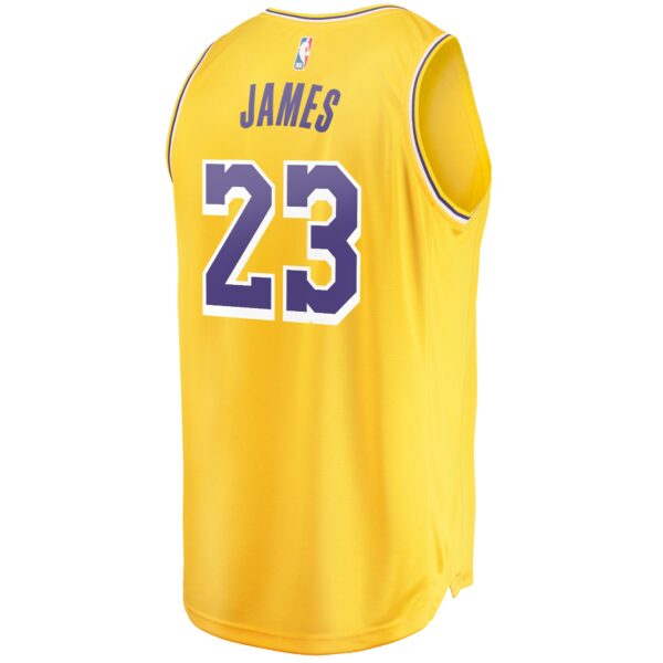 LeBron James Los Angeles Lakers Fanatics Fast Break Replica Player Jersey Gold - Icon Edition - Image 4