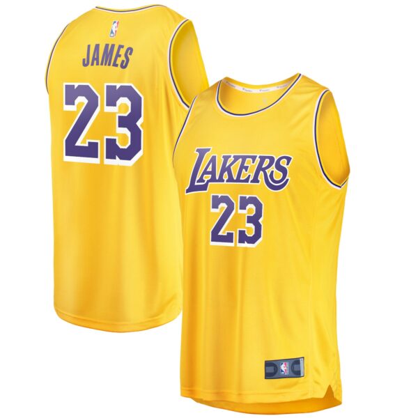 LeBron James Los Angeles Lakers Fanatics Fast Break Replica Player Jersey Gold - Icon Edition - Image 2