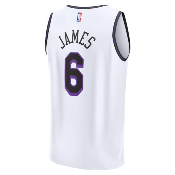 LeBron James Los Angeles Lakers Fanatics Fastbreak Jersey - City Edition - White - Image 3