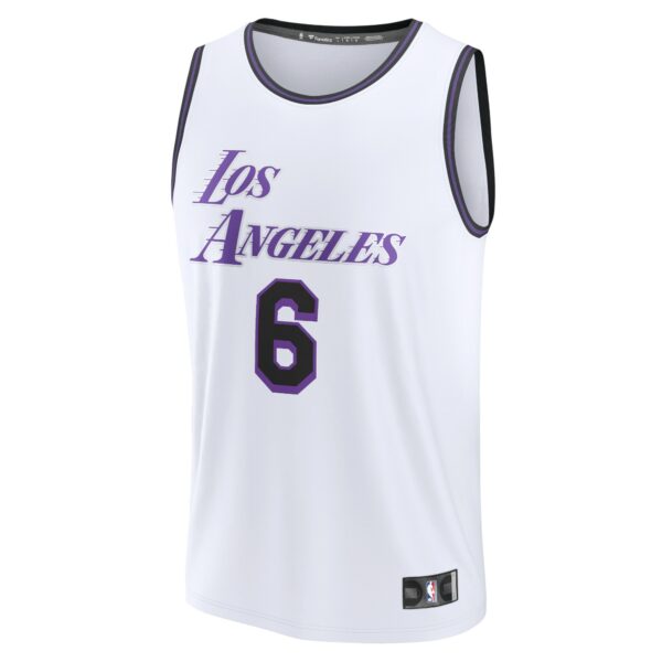 LeBron James Los Angeles Lakers Fanatics Fastbreak Jersey - City Edition - White - Image 2