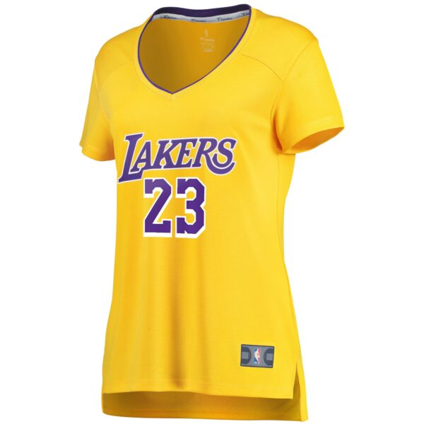 LeBron James Los Angeles Lakers Fanatics Women's Fast Break Replica Jersey - Icon Edition - Gold - Image 3