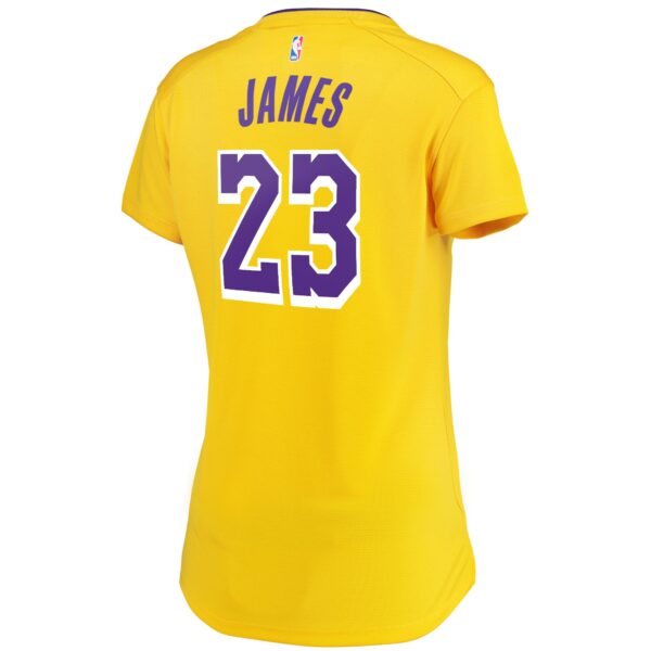 LeBron James Los Angeles Lakers Fanatics Women's Fast Break Replica Jersey - Icon Edition - Gold - Image 4