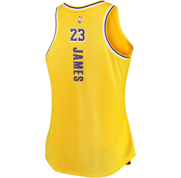 LeBron James Los Angeles Lakers Fanatics Women's Fast Break Tank Jersey - Gold - Image 4