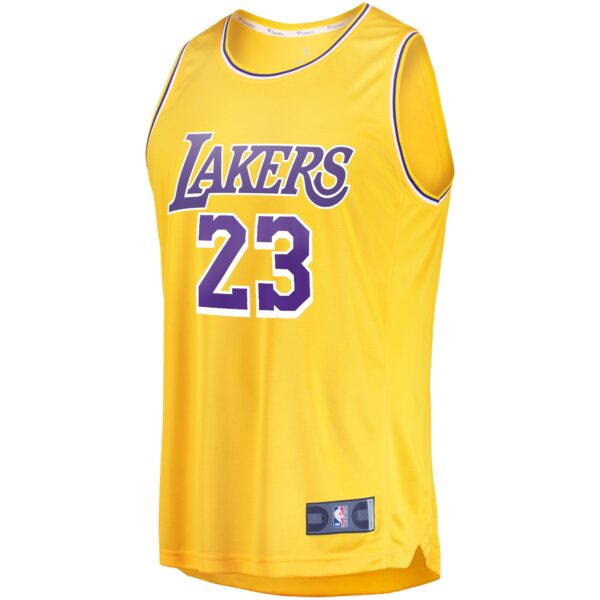 LeBron James Los Angeles Lakers Fanatics Youth Fast Break Player Jersey - Icon Edition - Gold - Image 3