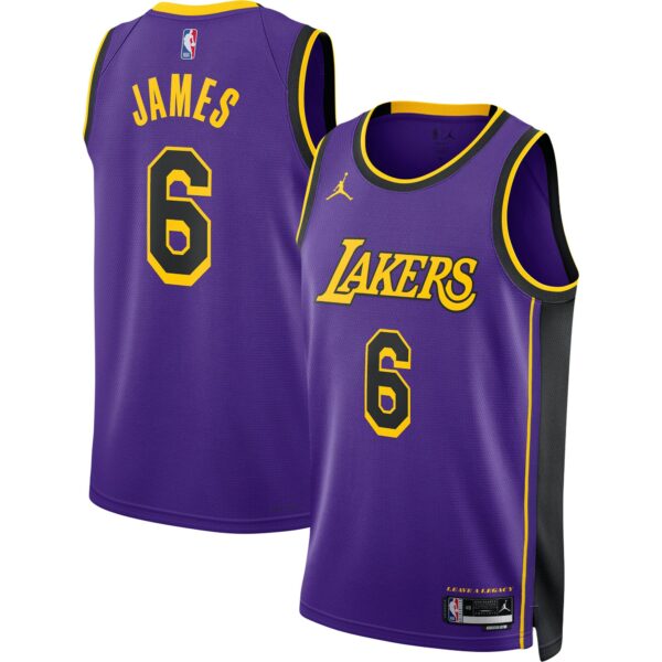 LeBron James Los Angeles Lakers Jordan Brand Unisex Swingman Jersey - Statement Edition - Purple - Image 2