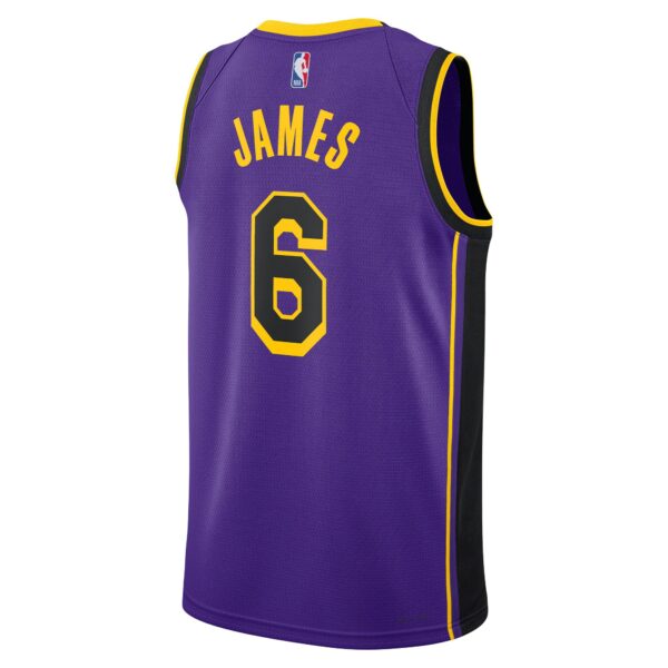 LeBron James Los Angeles Lakers Jordan Brand Unisex Swingman Jersey - Statement Edition - Purple - Image 4