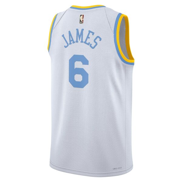LeBron James Los Angeles Lakers Nike Swingman Jersey - Classic Edition - White - Image 4