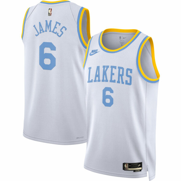 LeBron James Los Angeles Lakers Nike Swingman Jersey - Classic Edition - White - Image 2