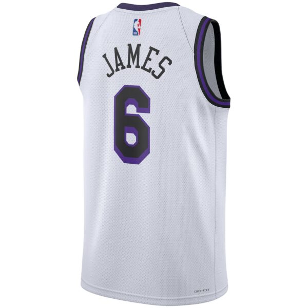 LeBron James Los Angeles Lakers Nike Unisex 2022/23 Swingman Jersey - City Edition - White - Image 4