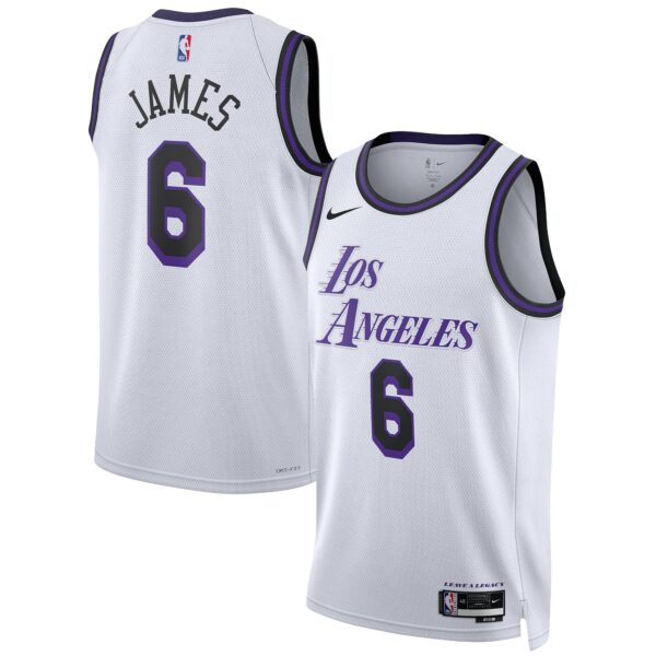 LeBron James Los Angeles Lakers Nike Unisex 2022/23 Swingman Jersey - City Edition - White - Image 2
