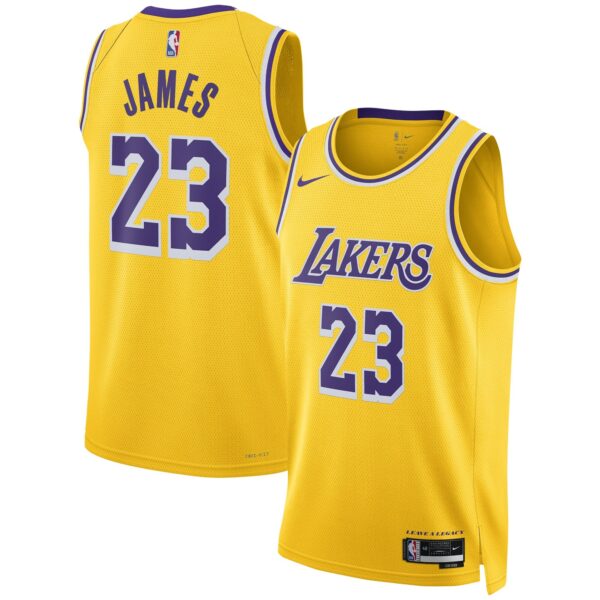 LeBron James Los Angeles Lakers Nike Unisex Swingman Jersey - Icon Edition - Gold - Image 2