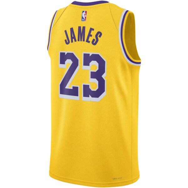 LeBron James Los Angeles Lakers Nike Unisex Swingman Jersey - Icon Edition - Gold - Image 4
