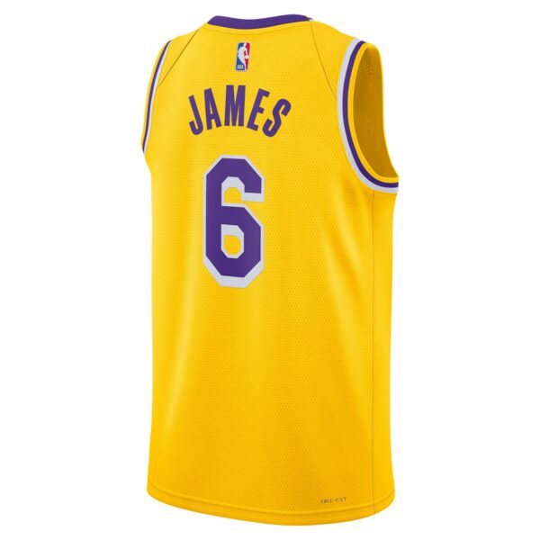 LeBron James Los Angeles Lakers Nike Unisex Swingman Jersey - Icon Edition - Gold - Image 4