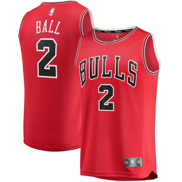 Lonzo Ball Chicago Bulls Fanatics Fast Break Road Replica Jersey - Icon Edition - Red - Image 2