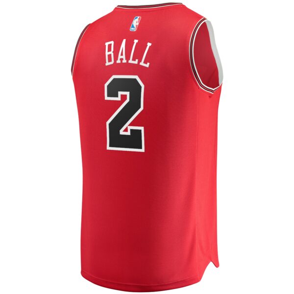 Lonzo Ball Chicago Bulls Fanatics Fast Break Road Replica Jersey - Icon Edition - Red - Image 4