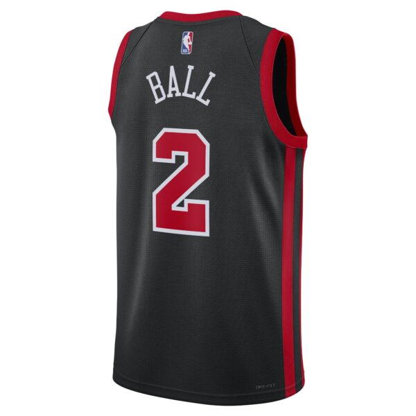 Lonzo Ball Chicago Bulls Nike Unisex 2023/24 Swingman Jersey - Black - City Edition - Image 4