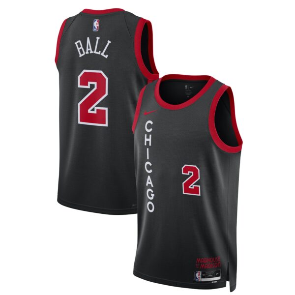 Lonzo Ball Chicago Bulls Nike Unisex 2023/24 Swingman Jersey - Black - City Edition - Image 2