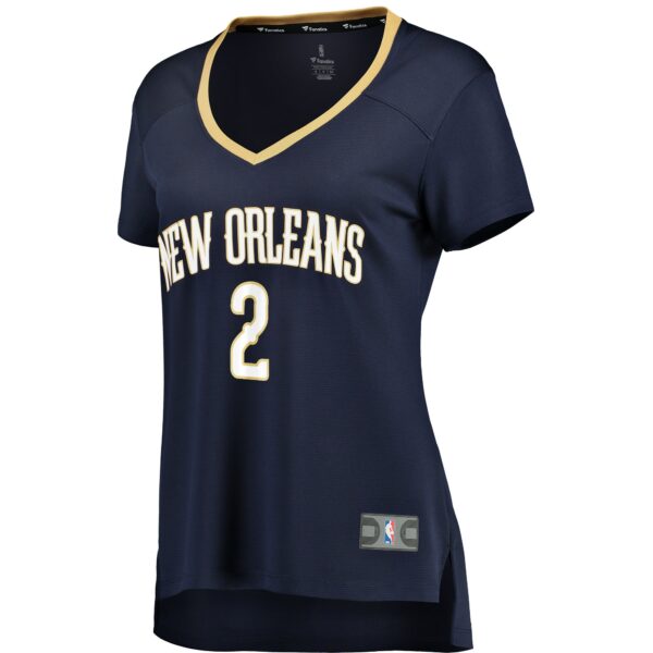 Lonzo Ball New Orleans Pelicans Fanatics Women's Fast Break Replica Jersey Navy - Icon Edition - Image 3