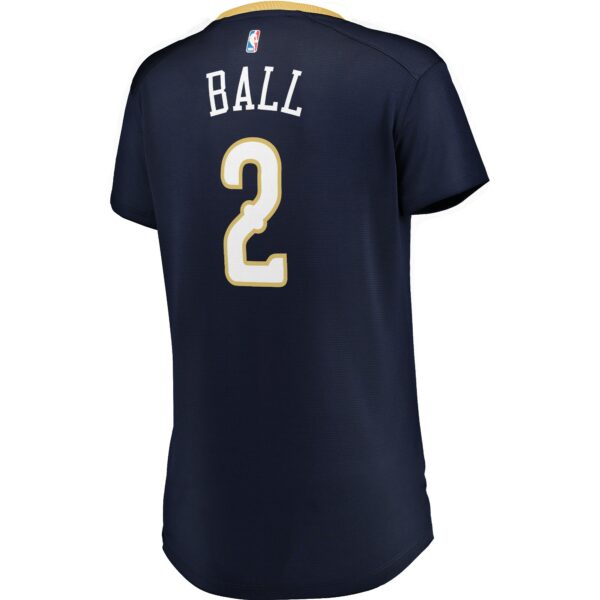 Lonzo Ball New Orleans Pelicans Fanatics Women's Fast Break Replica Jersey Navy - Icon Edition - Image 4