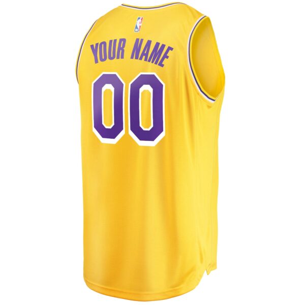 Los Angeles Lakers Fanatics Fast Break Custom Replica Jersey Gold - Icon Edition - Image 4