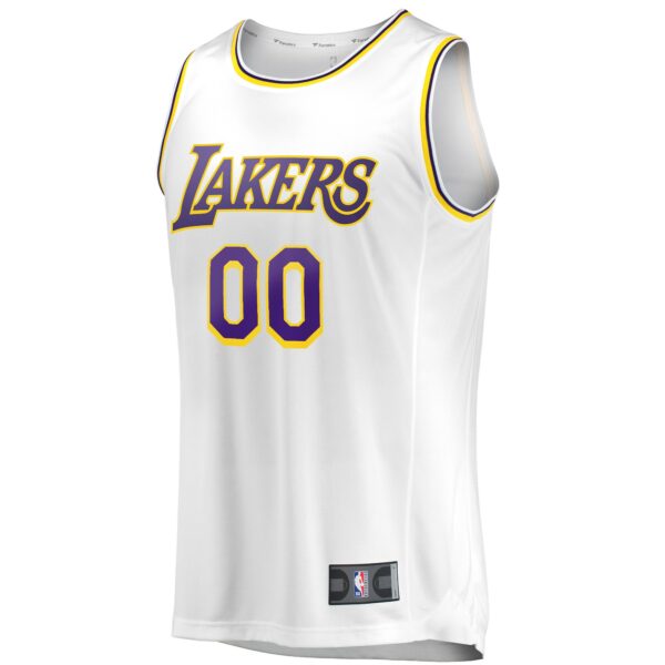 Los Angeles Lakers Fanatics Youth Fast Break Replica Custom Jersey - Association Edition - White - Image 3