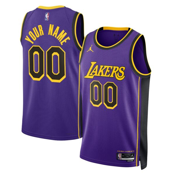 Los Angeles Lakers Jordan Brand Unisex 2022/23 Swingman Custom Jersey - Statement Edition - Purple - Image 2