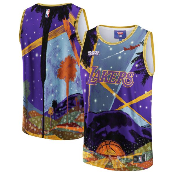 Los Angeles Lakers NBA & KidSuper Studios by Fanatics Unisex Hometown Jersey - Purple - Image 2